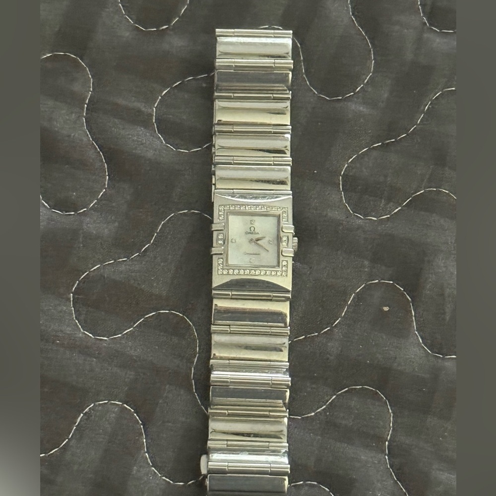 Omega Silver Timepiece with Diamond Details - Picture 2 of 3